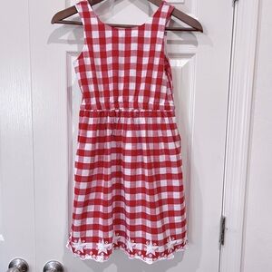 Cat & Jack Red and White Gingham 4th of July Sleeveless Sundress Size L 10/12